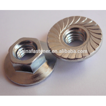 din6923 hex flangee nuts,stainless steel flange nut,serrated flange nut A2-70/A2-80